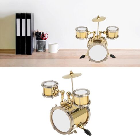 نموذج مجموعة طبول نحاسية مصغرة مع صنعة متقنة، مجموعة طبول بيت الدمى المزخرفة، زخرفة موسيقية نحاسية خفيفة الوزن للمنزل والمقاهي وغرف الموسيقى in Kuwait
