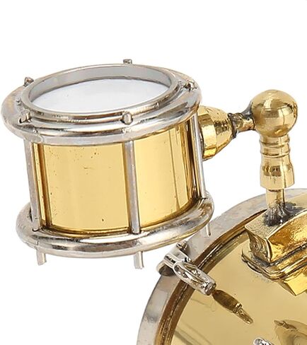 نموذج مجموعة طبول نحاسية مصغرة مع صنعة متقنة، مجموعة طبول بيت الدمى المزخرفة، زخرفة موسيقية نحاسية خفيفة الوزن للمنزل والمقاهي وغرف الموسيقى in Kuwait