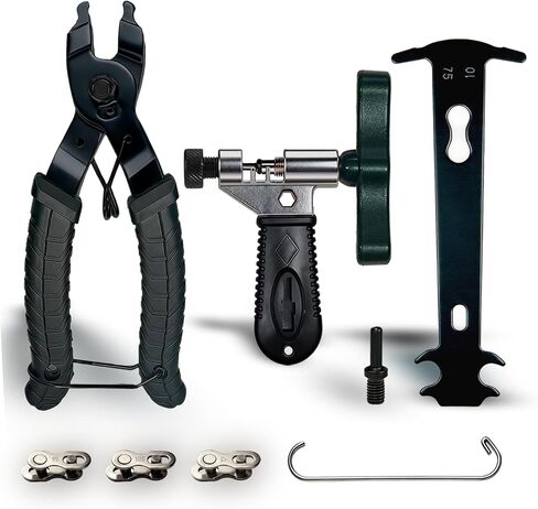 Bike Chain Repair Tools Set, Includes Bicycle Chain Breaker Tool, Master Link Plier, Wear Indicator and 3 Pairs Missing Links for 6-10 Speed Chains in Saudi Arabia
