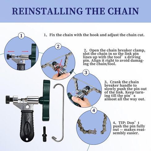 Bike Chain Repair Tools Set, Includes Bicycle Chain Breaker Tool, Master Link Plier, Wear Indicator and 3 Pairs Missing Links for 6-10 Speed Chains in Saudi Arabia