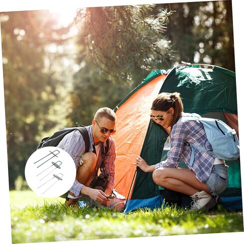 POPETPOP 1Set U Shaped Ground Stakes Durable Tent Nails for Securing Artificial Turf and Garden Thickness Includes Half Stakes Versatile in Saudi Arabia