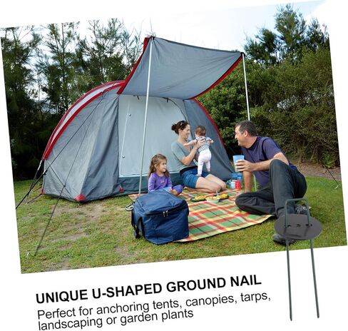 POPETPOP 1Set U Shaped Ground Stakes Durable Tent Nails for Securing Artificial Turf and Garden Thickness Includes Half Stakes Versatile in Saudi Arabia
