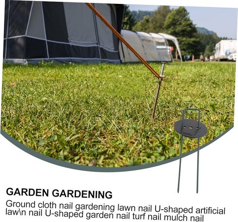 POPETPOP 1Set U Shaped Ground Stakes Durable Tent Nails for Securing Artificial Turf and Garden Thickness Includes Half Stakes Versatile in Saudi Arabia