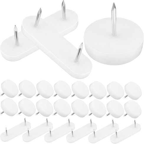 NUOBESTY Furniture Glide Nails Set Double Head and Round Pins for Chair and Bed Feet Protects Hardwood Floors 12-Piece Pack for Home and Office Use in Saudi Arabia