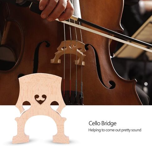 Maple Wood Cello Bridge, Full Size 4/4 Cello Bridge Self Adjusting Fitted Maple Decor Musical Instrument Accessory for Instrument in Saudi Arabia