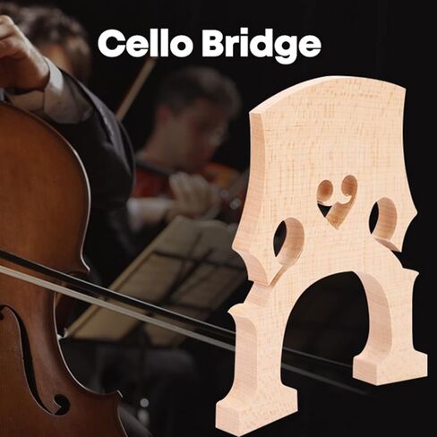 Maple Wood Cello Bridge, Full Size 4/4 Cello Bridge Self Adjusting Fitted Maple Decor Musical Instrument Accessory for Instrument in Saudi Arabia