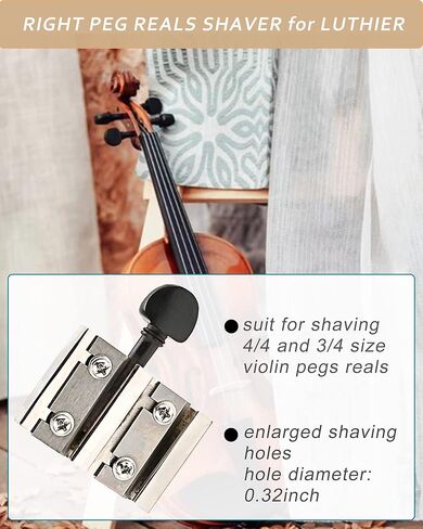 Violin Tuning Peg Reals Shaver & Reamer Set, Enlarged Shaving Tools for 3/4-4/4 Size Violin Pegs Real, Tapered 4-Fluted Pin Hole Reamer, Violin Making Kit for Luthier in Saudi Arabia