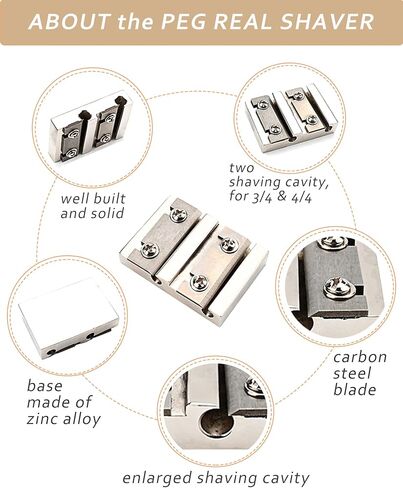 Violin Tuning Peg Reals Shaver & Reamer Set, Enlarged Shaving Tools for 3/4-4/4 Size Violin Pegs Real, Tapered 4-Fluted Pin Hole Reamer, Violin Making Kit for Luthier in Saudi Arabia