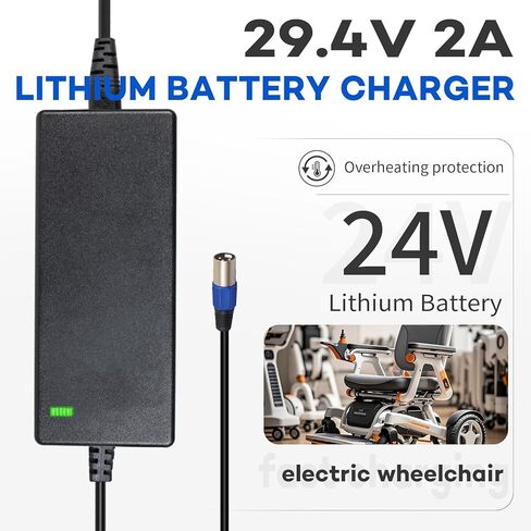 شاحن 29.4 فولت 2 أمبير مع قابس XLR لشاحن بطارية ليثيوم 24 فولت 7S شاحن بطارية عالمي 24 فولت in Kuwait