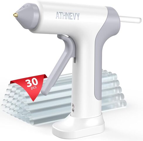 مسدس الغراء الساخن اللاسلكي 4V 20W ، مسخن سريع 10s ، 30pcs غراء صغير العصي 7x100mm ، النوع C القابل لإعادة الشحن ، مضاد للانحدار ، التلقائي ، للحرف اليدوية DIY ، الإصلاح ، الديكور (أبيض) in Kuwait