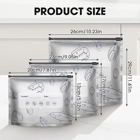 30PCS Reusable Aluminum Foil Sealable Storage Bags, Upgrade Reusable Aluminum Foil Storage Bags, Stand Up Foil Freezer Bags for Vegetable Fruit Meat (S+M+L) in Saudi Arabia
