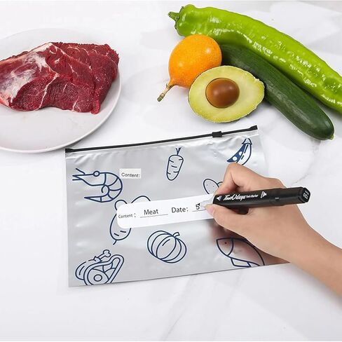 30PCS Reusable Aluminum Foil Sealable Storage Bags, Upgrade Reusable Aluminum Foil Storage Bags, Stand Up Foil Freezer Bags for Vegetable Fruit Meat (S+M+L) in Saudi Arabia