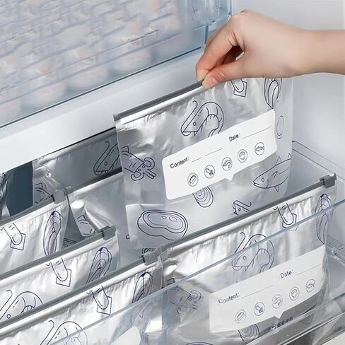 30PCS Reusable Aluminum Foil Sealable Storage Bags, Upgrade Reusable Aluminum Foil Storage Bags, Stand Up Foil Freezer Bags for Vegetable Fruit Meat (S+M+L) in Saudi Arabia