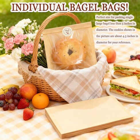 100 عبوة من أكياس تغليف البسكويت مع ختم، أكياس خبز ورقية مقاس 7.1 × 7.5 بوصة مع نافذة، مقاومة للدهون قابلة للغلق بالحرارة لاستخدام أكياس بسكويت واحدة للحلوى، الدونات، شريحة الكيك، الكعكة، البراوني in Kuwait