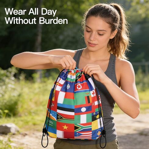 AICase World Cup 2026 Merchandise Drawstring Bag Soccer Game Day Essentials,International Flags Football Decor Accessories Great Gifts for Fans,Multicultural Travel Gym String Bag Sports&Daily Use in Saudi Arabia
