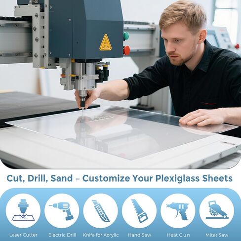 MaxGear Plexiglass Sheets, 24x36 Inches 3 Pack, 1mm (0.04") Thick Clear Transparent Acrylic Panels for Picture Frame Glass Replacement, DIY Craft Projects & Signs, Easy to Cut & Shatterproof in Saudi Arabia