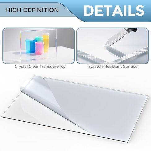 MaxGear Plexiglass Sheets, 24x36 Inches 3 Pack, 1mm (0.04") Thick Clear Transparent Acrylic Panels for Picture Frame Glass Replacement, DIY Craft Projects & Signs, Easy to Cut & Shatterproof in Saudi Arabia