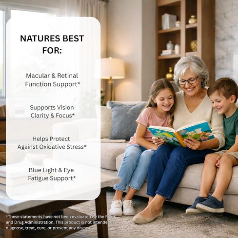 مكملات فيجن بلس الكاملة للعين للبالغين - فيتامينات العين لكبار السن مع اللوتين والتوت والزياكسانثين - مكمل فيتامين العين والمعادن للوضوح والعناية بالبصر - 60 كبسولة in Kuwait