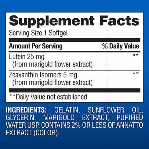Members Mark Lutein with Zeaxanthin, 25 mg & 5 mg, (150 Count.) – Supports Eye & Vision Health, Blue Light Protection, USP Verified in Saudi Arabia