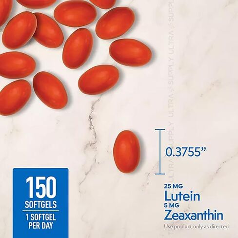 Members Mark Lutein with Zeaxanthin, 25 mg & 5 mg, (150 Count.) – Supports Eye & Vision Health, Blue Light Protection, USP Verified in Saudi Arabia