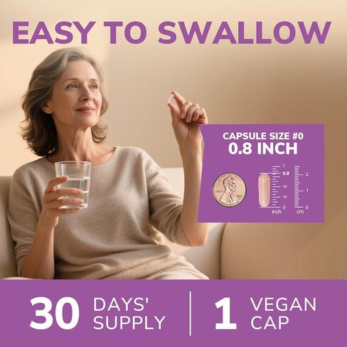 Vitalibre Menopause Probiotics for Women 70 Billion CFU, 12 Targeted Strains, Organic Prebiotics, Black Cohosh Resveratrol Red Clover Chasteberry Dong Quai, Hot Flash Night Sweat+, No Estrogen, 30 Ct in Kuwait