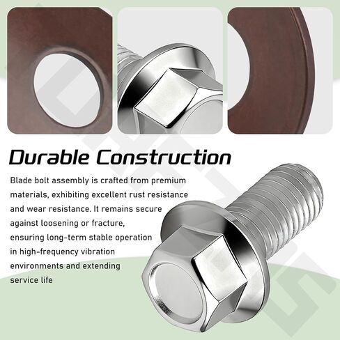 2 حزمة 90105-VA3-J01 90502-VG3-000 مجموعة مسامير الشفرة لـ Hon-da HRB215 HRC215 HRC216 HRR216 HRX217 جزازة العشب مع مسمار سداسي مركزي للشفرة الدوارة (10 × 25 مم) وغسالة (10 مم) in Kuwait