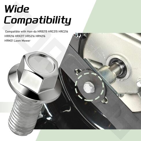 2 حزمة 90105-VA3-J01 90502-VG3-000 مجموعة مسامير الشفرة لـ Hon-da HRB215 HRC215 HRC216 HRR216 HRX217 جزازة العشب مع مسمار سداسي مركزي للشفرة الدوارة (10 × 25 مم) وغسالة (10 مم) in Kuwait
