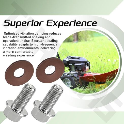 2 حزمة 90105-VA3-J01 90502-VG3-000 مجموعة مسامير الشفرة لـ Hon-da HRB215 HRC215 HRC216 HRR216 HRX217 جزازة العشب مع مسمار سداسي مركزي للشفرة الدوارة (10 × 25 مم) وغسالة (10 مم) in Kuwait