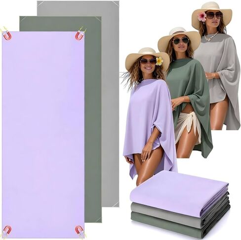 TEGEME 3 PCS منشفة شاطئ مغناطيسية في الهواء الطلق 30 "× 75" منشفة حمام شاطئ ميكروفيات مع زوايا مغناطيسية للسباحة في سفر التخييم in Kuwait