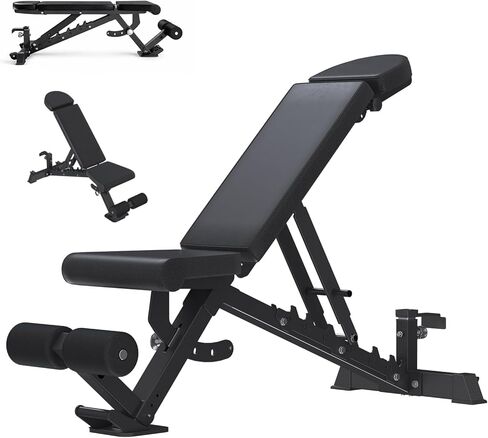 مقعد وزن قابل للتعديل لصالة الألعاب الرياضية المنزلية، سعة 1300 رطل، جهاز ضغط مقاعد البدلاء وتدريبات القوة، مقاعد مسطحة للتمرين، مقعد سريع الضبط، الظهر ومسند الرأس لصالة الألعاب الرياضية in Kuwait