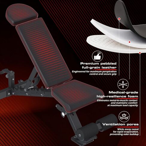 مقعد وزن قابل للتعديل لصالة الألعاب الرياضية المنزلية، سعة 1300 رطل، جهاز ضغط مقاعد البدلاء وتدريبات القوة، مقاعد مسطحة للتمرين، مقعد سريع الضبط، الظهر ومسند الرأس لصالة الألعاب الرياضية in Kuwait