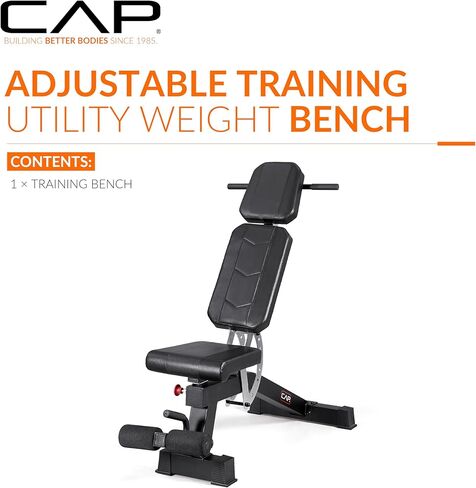 مقعد الأثقال للتدريب القابل للتعديل من CAP Barbell | مقعد مائل متعدد المواضع مع 6 تعديلات لمسند الظهر ومرساة للساق وعجلات وسعة 600 رطل | مقعد القوة في صالة الألعاب الرياضية المنزلية in Saudi Arabia