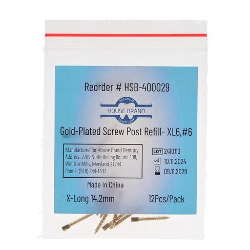 400029 HSB Gold Plated Screw Posts XL6#6 X-Long 14.2mm 12/Pk in Saudi Arabia