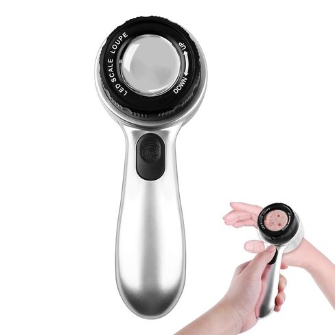ديرماسكوب محمول 30x مع مقياس، محلل للبشرة قابل لإعادة الشحن، 4 أوضاع إضاءة LED أداة الأمراض الجلدية لحب الشباب والشامات والرؤوس السوداء وتتبع الندبات، مجهر للبشرة للاستخدام المنزلي in Kuwait