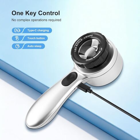 ديرماسكوب محمول 30x مع مقياس، محلل للبشرة قابل لإعادة الشحن، 4 أوضاع إضاءة LED أداة الأمراض الجلدية لحب الشباب والشامات والرؤوس السوداء وتتبع الندبات، مجهر للبشرة للاستخدام المنزلي in Kuwait