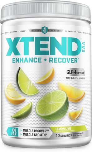 XTEND EAA + BCAA Powder | Muscle Recovery & Lean Muscle Growth | 9 Essential Amino Acids for Intra Workout or Post Workout Recovery | 10g EAAs Per 2 Servings | Blood Orange 40 Servings in Kuwait