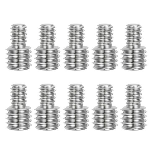 PATIKIL 1/4"-20 to 3/8"-16UNC Double End Threaded Stud Screw Bolt, 10 Pack Carbon Steel Rod Bolts Thread Reducer Adapter for Camera Furniture Hardware, 16mm Long in Saudi Arabia