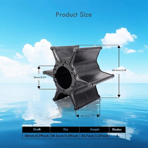 Water Pump Impeller 67F-44352-00-00 For Yamaha Outboard 4 Stroke 75 80 90 100 HP F75 F80 F90 F100 Replace Sierra 18-3042 67F-44352-01-00 in Saudi Arabia