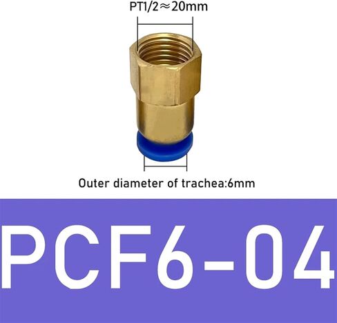 1 قطعة PCF خرطوم اتصال الهواء المناسب 4-12 مللي متر ذكر الموضوع BSPT 1/4 "1/2" 1/8 "3/8" الحلمة النحاس اقتران سريع تركيبات هوائية (PCF6-04) in Kuwait