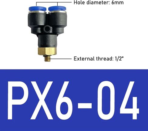 10 قطعة PX تركيبات هوائية على شكل Y تي شيرت 4-12 مللي متر القطر الخارجي خرطوم M5 1/8 "1/4" 3/8 "1/2" BSPT خيط خارجي تي شيرت موصل الهواء (PX6-04 10 قطعة) in Kuwait