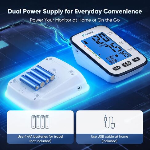 جهاز قياس ضغط الدم من أعلى الذراع للاستخدام المنزلي، جهاز ضغط الدم الرقمي الأوتوماتيكي، جهاز مراقبة ضغط الدم الناطق مع صوت باللغة الإنجليزية والإسبانية، سوار كبير مقاس 8.6 بوصة - 16.5 بوصة، شاشة بإضاءة خلفية، ذاكرة مستخدمين in Kuwait