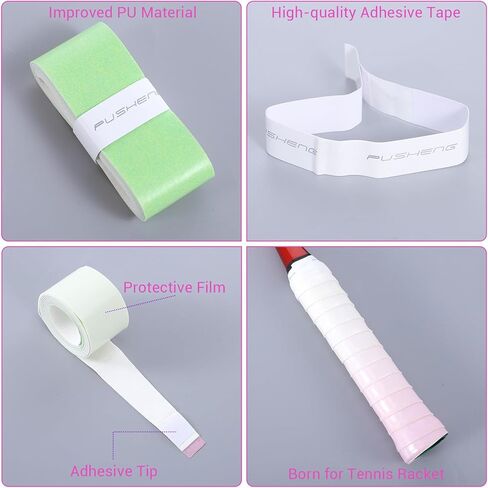 6 Pcs Tennis Racket Grip Tape Precut and Dry Feel Tennis Grip Anti-Slip Overgrip Sweat-Absorbing Tacky TennisGrips Universal Racket Grips Racquet Tapes for Badminton Pickleball Baseball Golf in Saudi Arabia