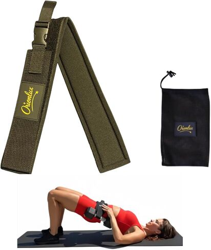 Dumbbell Hip Thrust Belt - Glute Bridge Strap - Lower Body Workout Equipment - Weight Pads Support - Home Gym Accessories Women Men - Squat Dip Pull Up Training Fitness Tool Adjustable Nylon Chain in Saudi Arabia