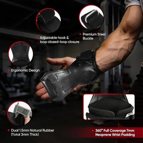 Weight Lifting Straps (Pair) JUPITER Non-Slip Wrist Support for Deadlifts & Powerlifting in Kuwait