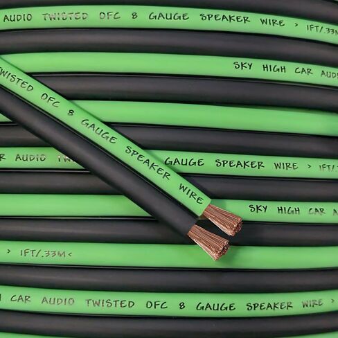 50 قدمًا أوف سي صدق 8 Gauge AWG Oxygen Free Copper Speaker Wire GR/BK Audio Home Audio in Saudi Arabia