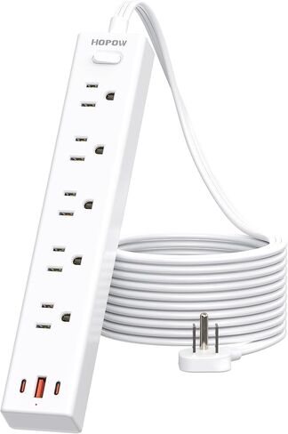 2 Prong Power Strip, 2 to 3 Prong Outlet Adapter with Polarized Plug, 1700J Surge Protector, 6ft Two Prong Extension Cord, 5 AC Outlets & 3 USB(5V 3.4A Max), Wall Mount for Non-Grounded Outlet in Saudi Arabia