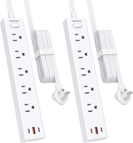 2 Prong Power Strip, 2 to 3 Prong Outlet Adapter with Polarized Plug, 1700J Surge Protector, 6ft Two Prong Extension Cord, 5 AC Outlets & 3 USB(5V 3.4A Max), Wall Mount for Non-Grounded Outlet in Saudi Arabia