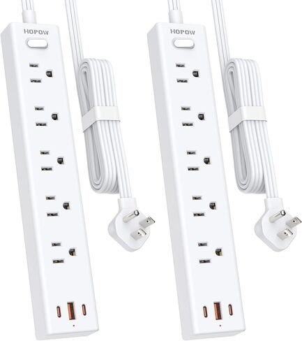 2 Prong Power Strip, 2 to 3 Prong Outlet Adapter with Polarized Plug, 1700J Surge Protector, 6ft Two Prong Extension Cord, 5 AC Outlets & 3 USB(5V 3.4A Max), Wall Mount for Non-Grounded Outlet in Saudi Arabia