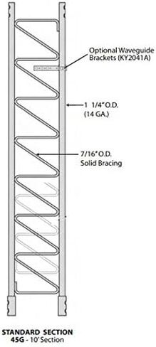 ROHN 45SS030 45G Series 30' طقم برجي ذاتي الدعم، بدون ثلج in Kuwait