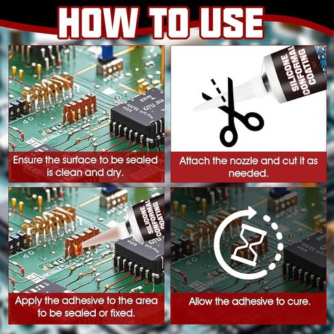 1.5oz Conformal Coating for Electronics, Silicone Conformal Coating Insulating Sealant, Waterproof, Dustproof and Moisture-Proof, Suitable for Circuit Boards, Electrical Control Boards and LED Lights in Kuwait